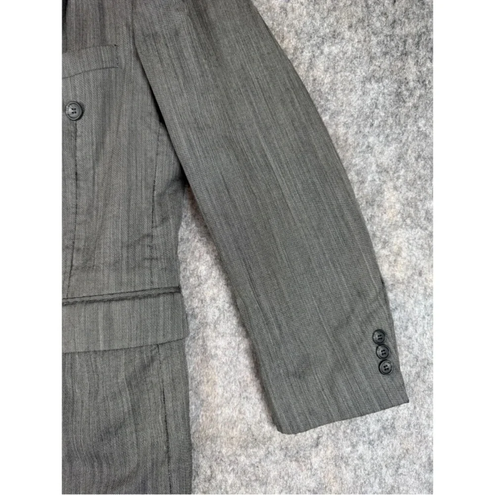 Sturbridge Blazer Men's Gray 100% Wool Double Breasted Peak Lapel Jetted Pockets